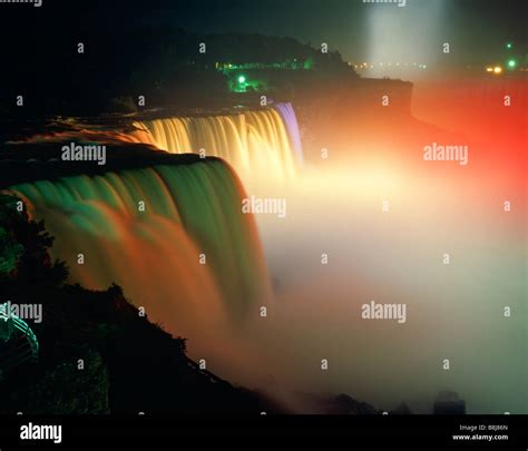 Niagara Falls illumination show USA Stock Photo - Alamy