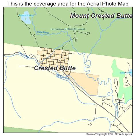 Aerial Photography Map of Crested Butte, CO Colorado