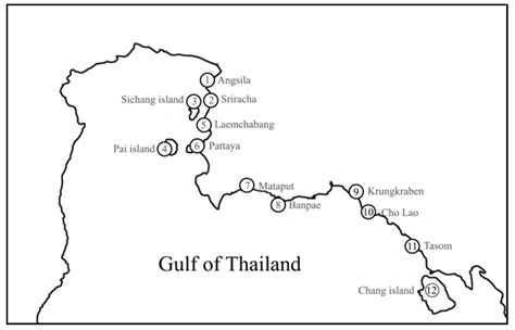 Map of sampling locations in the Eastern Gulf of Thailand. | Download ...