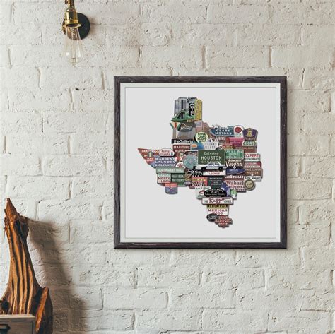 Houston Texas Art Houston Art Houston Texas Strong Vintage - Etsy