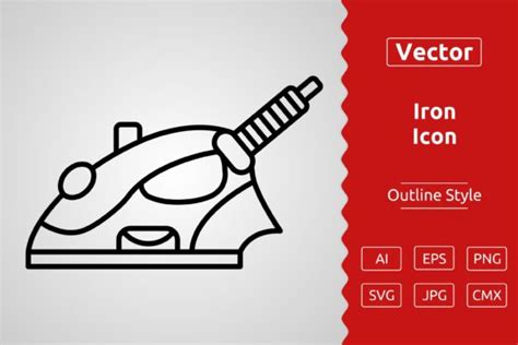 Vector Iron Outline Icon Design Graphic by Muhammad Atiq · Creative Fabrica