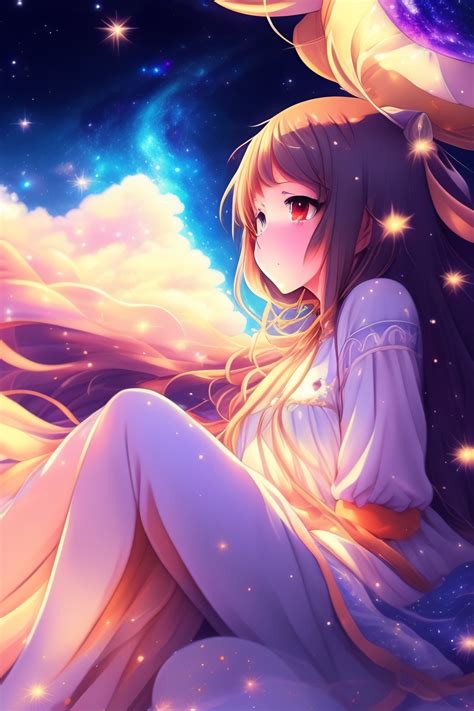 Lexica - Anime girl falling in space beautiful stars and galaxys full ...