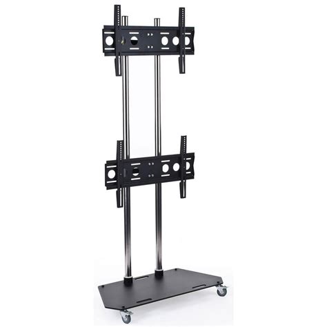 Dual Monitor Floor Stand with 2 VESA Compatible Brackets, Fits 42" to 60" Flat Screen Monitors ...