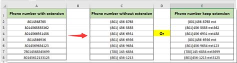 How to format phone number with extension in Excel?