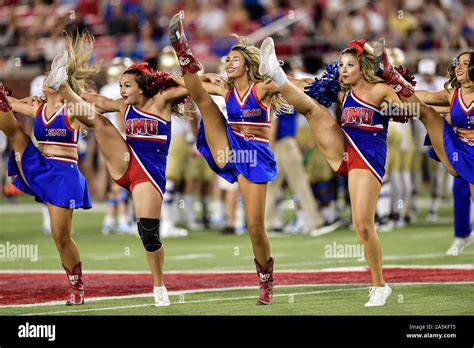 SMU Mustang Cheerleaders during an NCAA Football game between the Tulsa ...