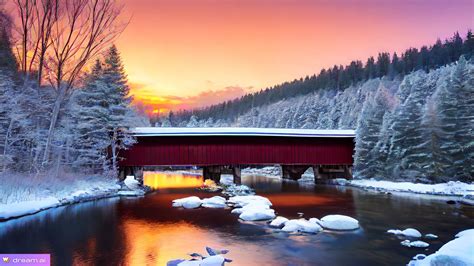 Winter Covered Bridge by Sostitanic1912 on DeviantArt