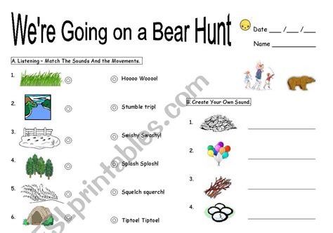 We´re Going on a Bear Hunt worksheet - ESL worksheet by judeer12