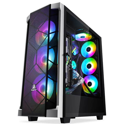 Buy Segotep T1 Full-Tower E-ATX Gaming PC Case, Graphics Card Vertical ing w/Tempered Glass Side ...