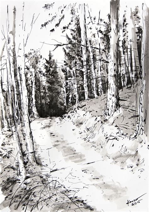 pen and ink landscape artists - Esmeralda Aaron