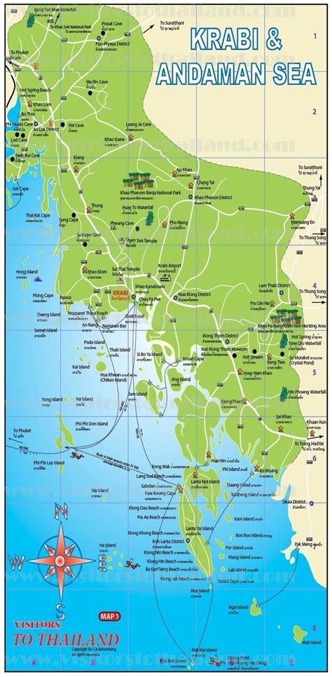 Krabi Provincial Map | Krabi, Krabi map, Krabi thailand