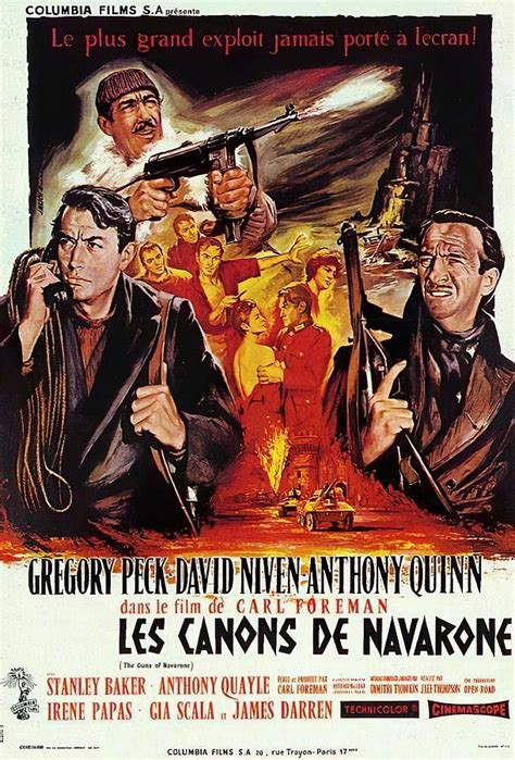 Movie poster for ''The Guns of Navarone'' 2, with Gregory Peck and Anthony Quinn, 1961 Mixed ...