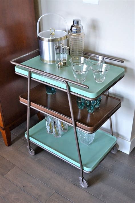 Mid Century Modern Bar Cart 3 Tiered Metal Cart Retro | Etsy