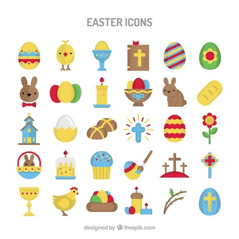 Colourful Easter icons Vector | Free Download