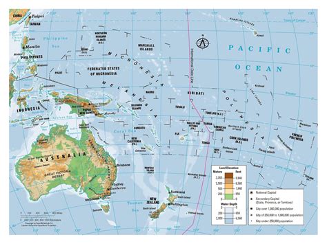 Oceanía. Mapas Políticos y Físicos