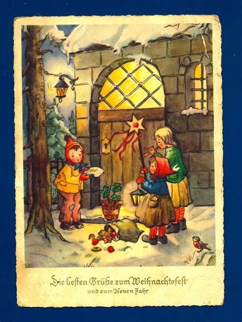 German Christmas card #oldtimeradiochristmas | Vintage christmas cards, Christmas art, Old christmas