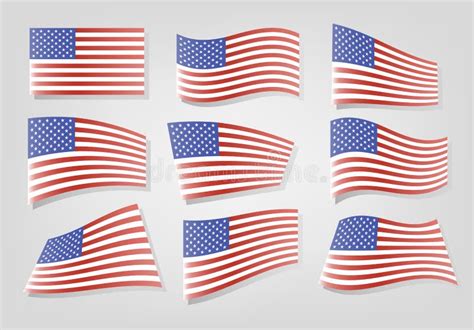 American Flag of Various Shapes. Vector Illustration Stock Vector ...