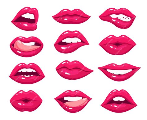 Premium Vector | Woman lips. Red sexy mouth, female pink kiss with lipstick makeup. Hot girl ...