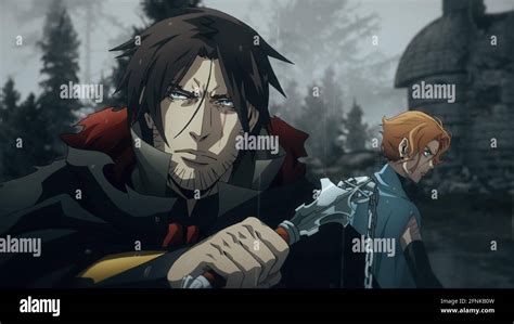 CASTLEVANIA, from left: Trevor Belmont (voice: Richard Armitage), Sypha Belnades (voice ...