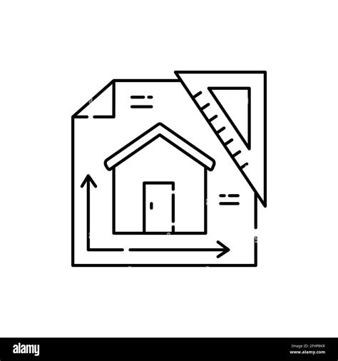 Architectural project house color line icon. Pictogram for web page, mobile app, promo. UI UX ...