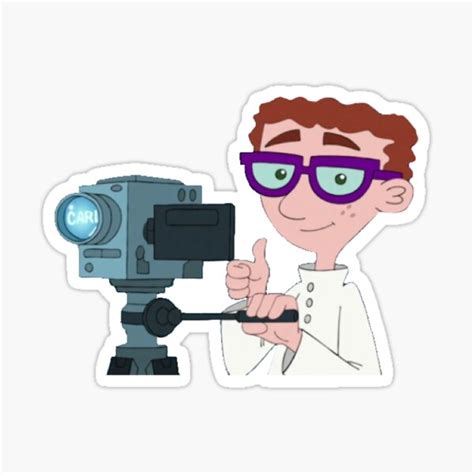 "Phineas and Ferb Carl The Intern" Sticker for Sale by carolinanolan | Redbubble