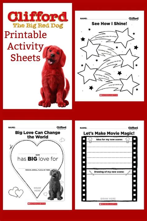 Clifford the Big Red Dog Printable Activity Sheets