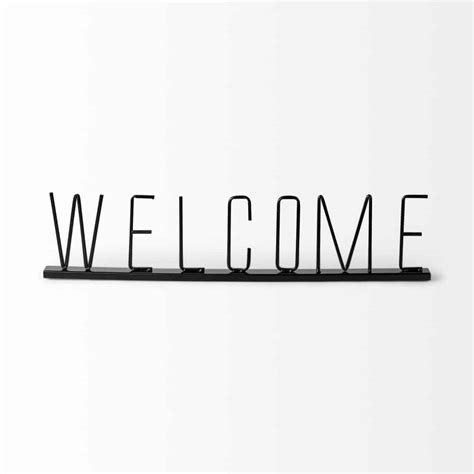 Welcome Black Metal Sign | Q Living Furniture