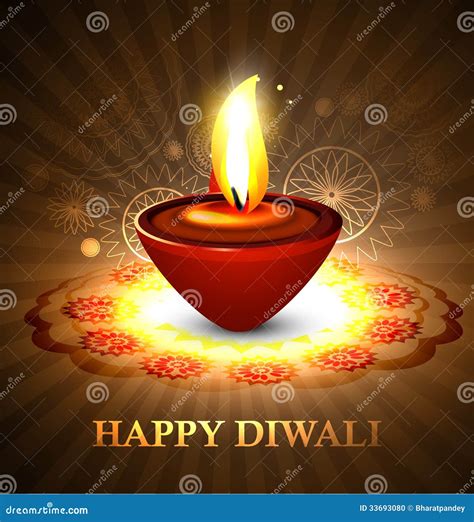 Stylish Artistic Happy Diwali Rangoli Stock Vector - Illustration of glowing, card: 33693080