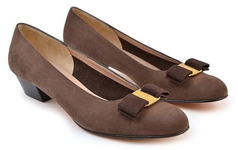 Brown Nubuck Vara Shoes by Ferragamo, Size 9AA, Boxed - Footwear - Costume & Dressing Accessories