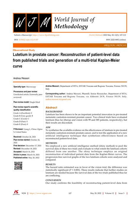 (PDF) Lutetium in prostate cancer: Reconstruction of patient-level data ...