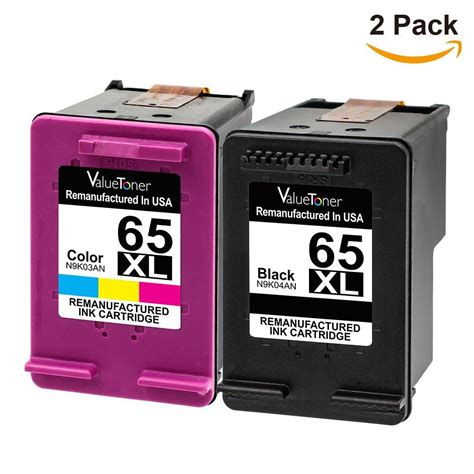 Valuetoner Remanufactured Ink Cartridges Replacement for HP 65XL Ink Cartridge Combo Pack 65 XL ...