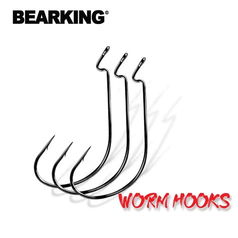 BEARKING-50pcs-per-Set-Fishing-Soft-Worm-Hooks-High-Carbon-Steel-Wide ...