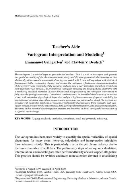 Variogram Interpretation and Modeling Guide | PDF | Linear Trend Estimation | Correlation And ...