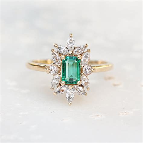 Emerald cut Emerald Engagement ring, Charlotte | sillyshinydiamonds