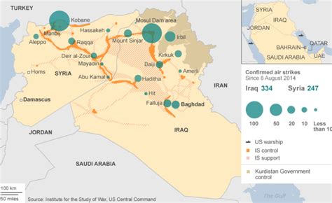 Map showing regions controlled by ISIS and Kurdish forces in Iraq and... | Download Scientific ...