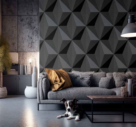 geometrical triangles 3D Geometric triangle wallpaper - TenStickers