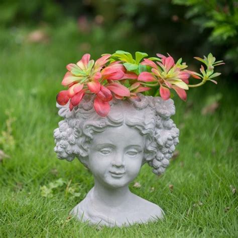 7.9''x3.9''x9.1''cement Outdoor Planter Pot, Home Garden Decor Bust ...