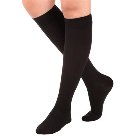 L Mojo Compression Socks 20-30mmHg for Extra Wide Calf - Lymphedema & Bariatric Opaque Knee-Hi ...