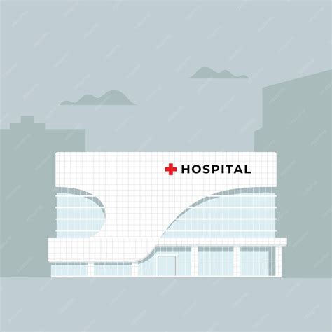 Premium Vector | Modern hospital building template in flat style