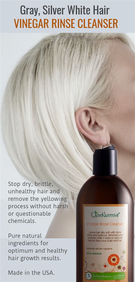 Vinegar Rinse Cleanser | Shampoo for gray hair, Silver white hair, Just nutritive