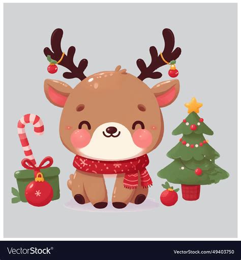 Cute christmas reindeer file Royalty Free Vector Image