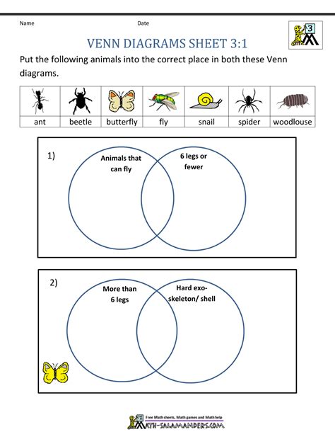 Venn Diagram Worksheet For Grade 1 - Worksheet.printablesheetss.com ...