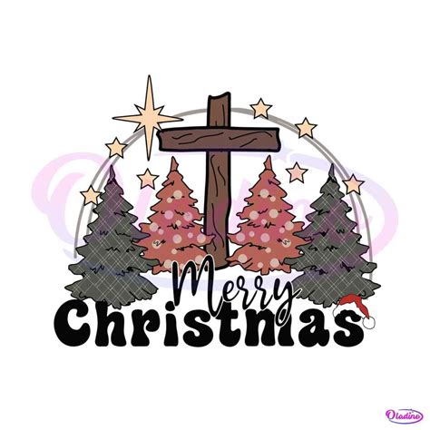 Merry Christmas Christian Tree SVG