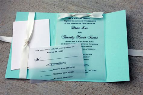 Robins Egg Blue Wedding Invitation Blue with White Ribbon | Etsy | Blue wedding invitations ...