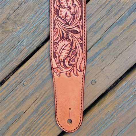 Custom Hand Tooled Floral Guitar Straps – ARCHETYPE LEATHER