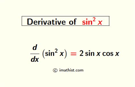 Derivative of sin^2x by First Principle | sin^2x Derivative - iMath