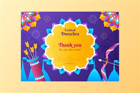 Free Vector | Gradient dussehra card template