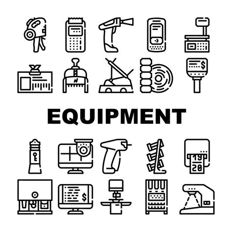 Premium Vector | Shop Equipment Device Collection Icons Set Vector Shop Portable Cash Register ...