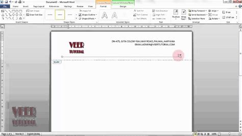 MS Word 2010 | How to create custom Header and Footer - YouTube