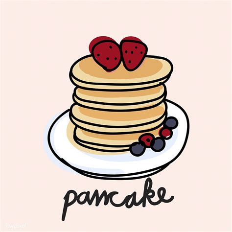 Illustration drawing style of pancake | Pancake drawing, Food doodles, Free vector illustration