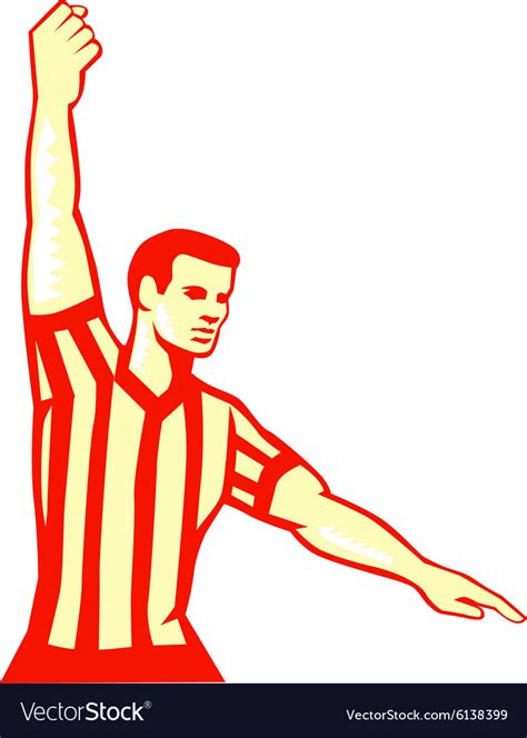 Basketball referee stop clock foul retro Vector Image